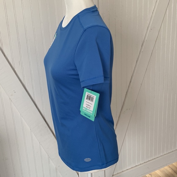 ❤️ NWT Reel Legends Top Short Sleeve UPF30 Sun Protection Blue XS Freeline - Picture 3 of 8